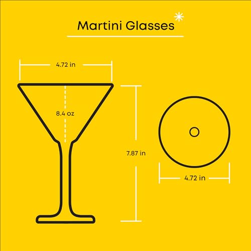 JoyJolt Olivia Martini Glasses - Crystal Stemmed Cocktail Glasses Set
| JoyJolt Olivia Martini Glasses - Perfect for Es
