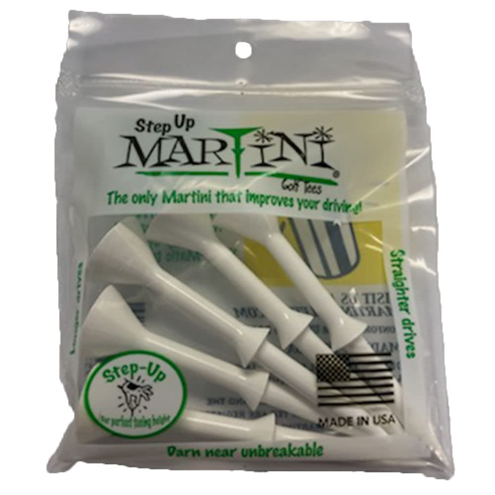Martini Virtually Unbreakable Step-Up Golf Tees - White - |25 inches