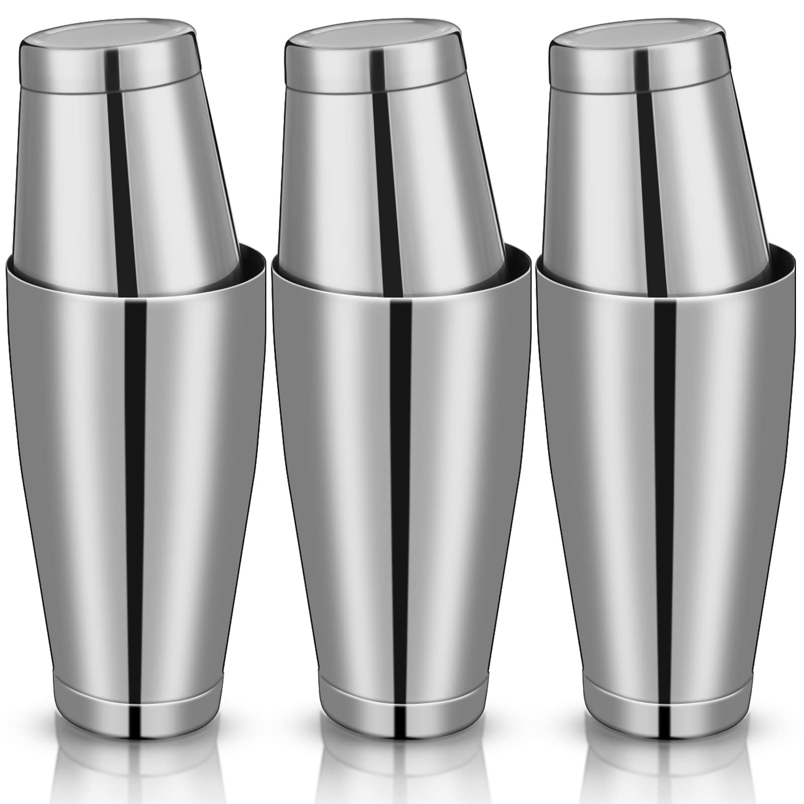 Sabary 6 Pcs Professional Bar Shaker Set for Cocktail Making, Stainless Steel Boston Set for Basic Tools, Weighted Shake