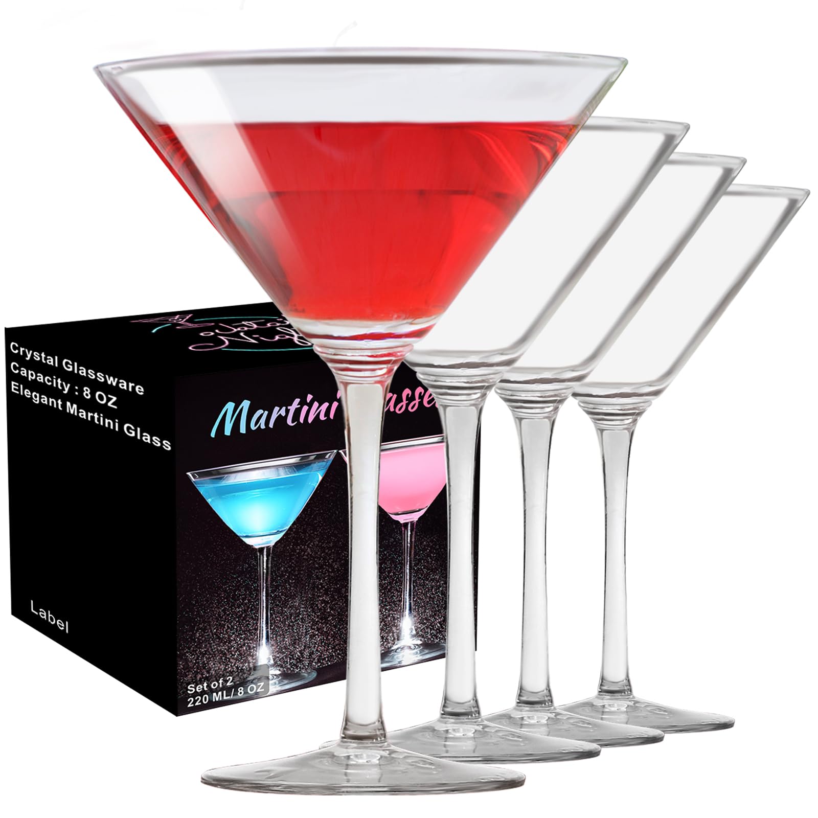 PARACITY Martini Glasses Set for Cocktail Parties and Martinis
| PARACITY Coupe Glasses Set of 4, Perfect for Margarita